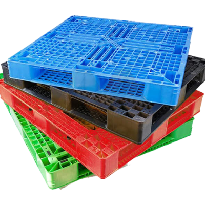 Stack of Euro wooden pallets ready for shipping and warehouse storage.